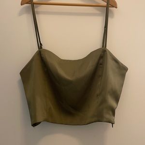 Forever 21 military green crop top